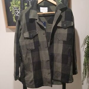 Women's Lucky Brand Oversized Plaid Button Down  Shirt Jacket